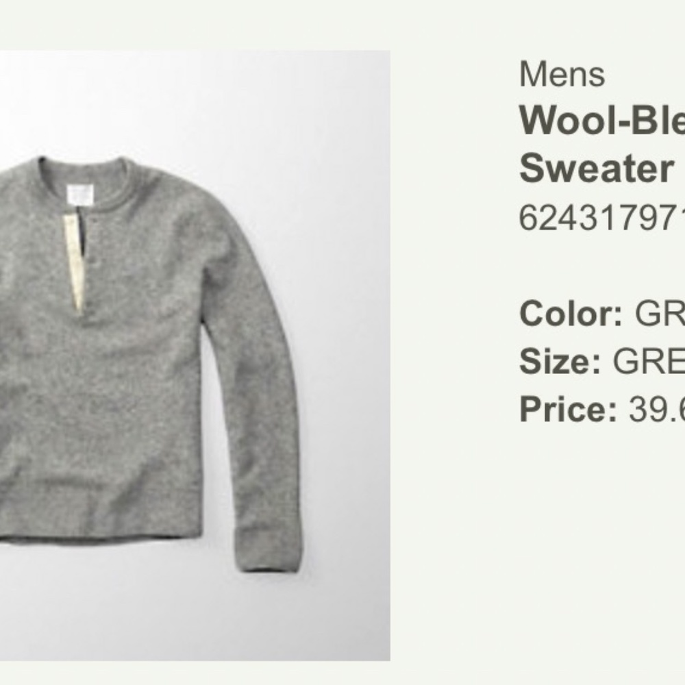 Wool blend Henley Sweater